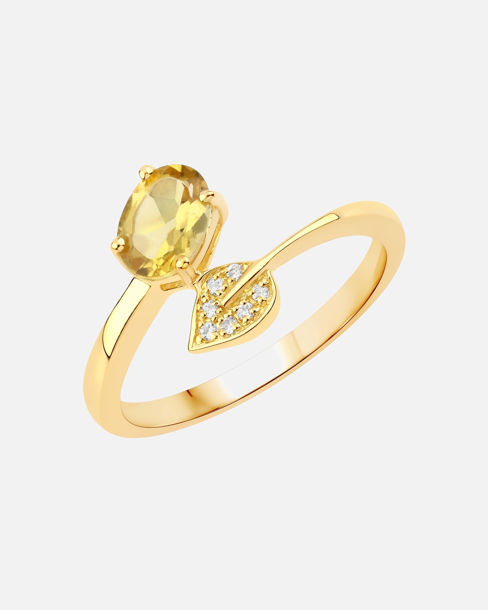 Ring für Weiblich Rafaela Donata Ring Sterling Silber Beryll in Gelbgold 54