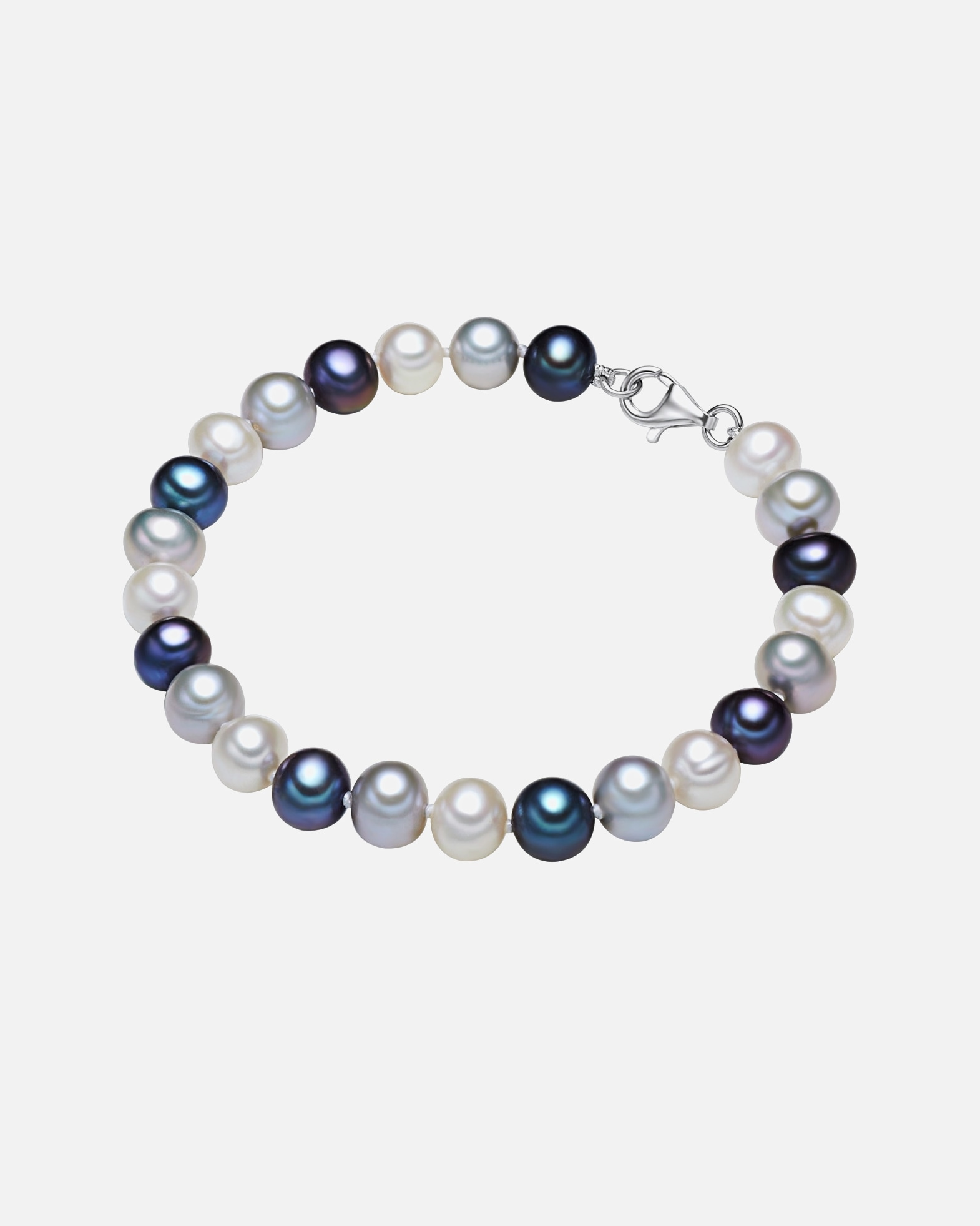 Armband für Weiblich Valero Pearls Perlen-Armband aus Sterling Silber in silber mit Süßwasser-Zuchtperle 19