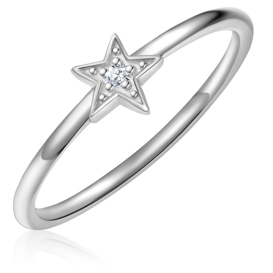 Glanzstücke München Ring Stern aus Sterling Silber in mit Zirkonia 48 Damen