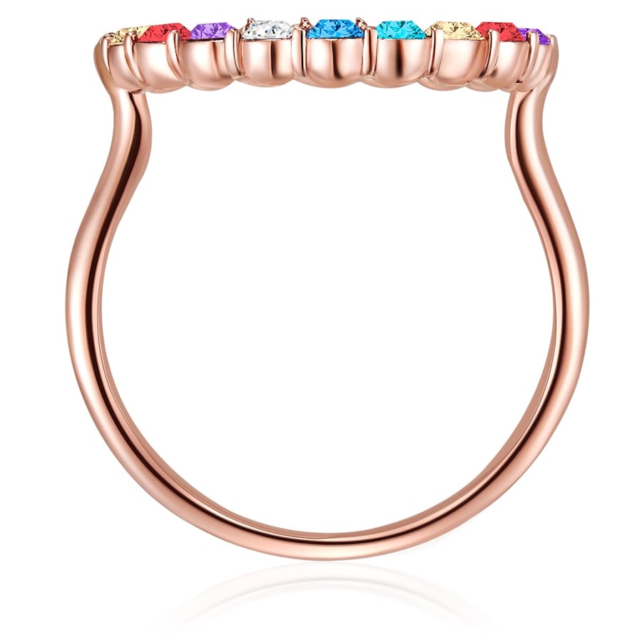 Lulu & Jane Ring Kreis Messing verziert mit Kristallen von Swarovski in Roségold 52 Damen