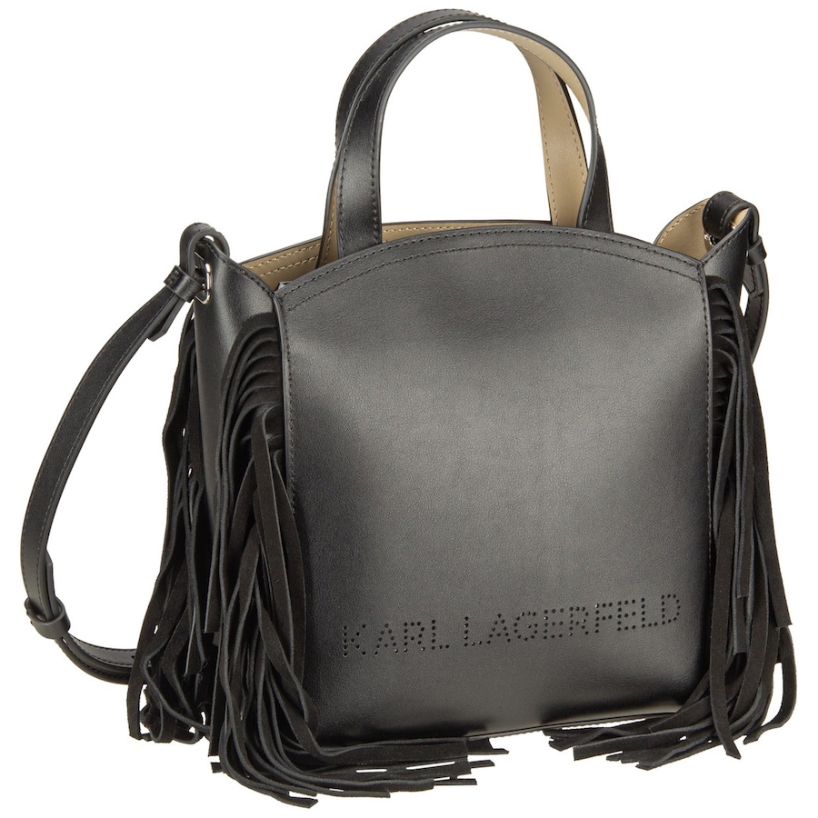 Karl Lagerfeld Handtasche K/Circle SM Zip Tote Fringes Black/Nickel - Bag-Onesize Black-Nickel Schwarz