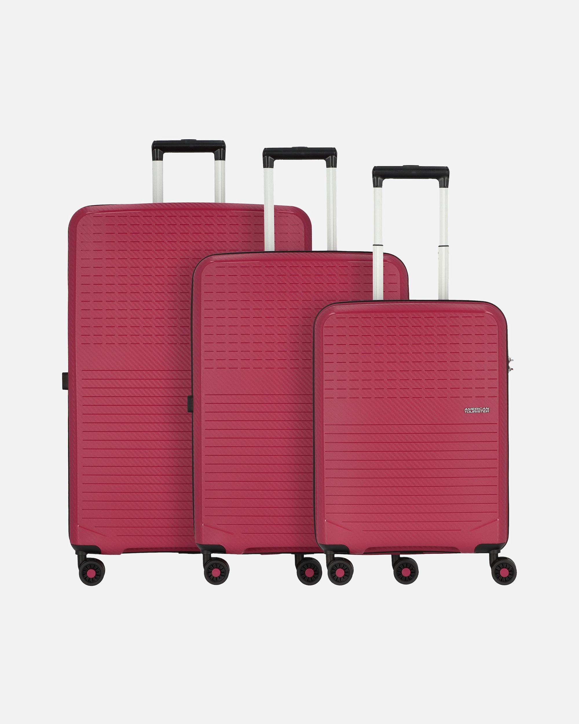 Koffer für Männlich American Tourister Summer Hit 4 Rollen Kofferset 3-teilig viva magenta
