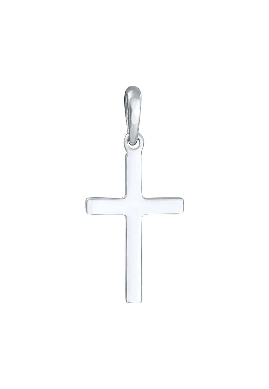 Elli Kreuz Schlicht Glaube Religion 925 Silber silberfarben Damen