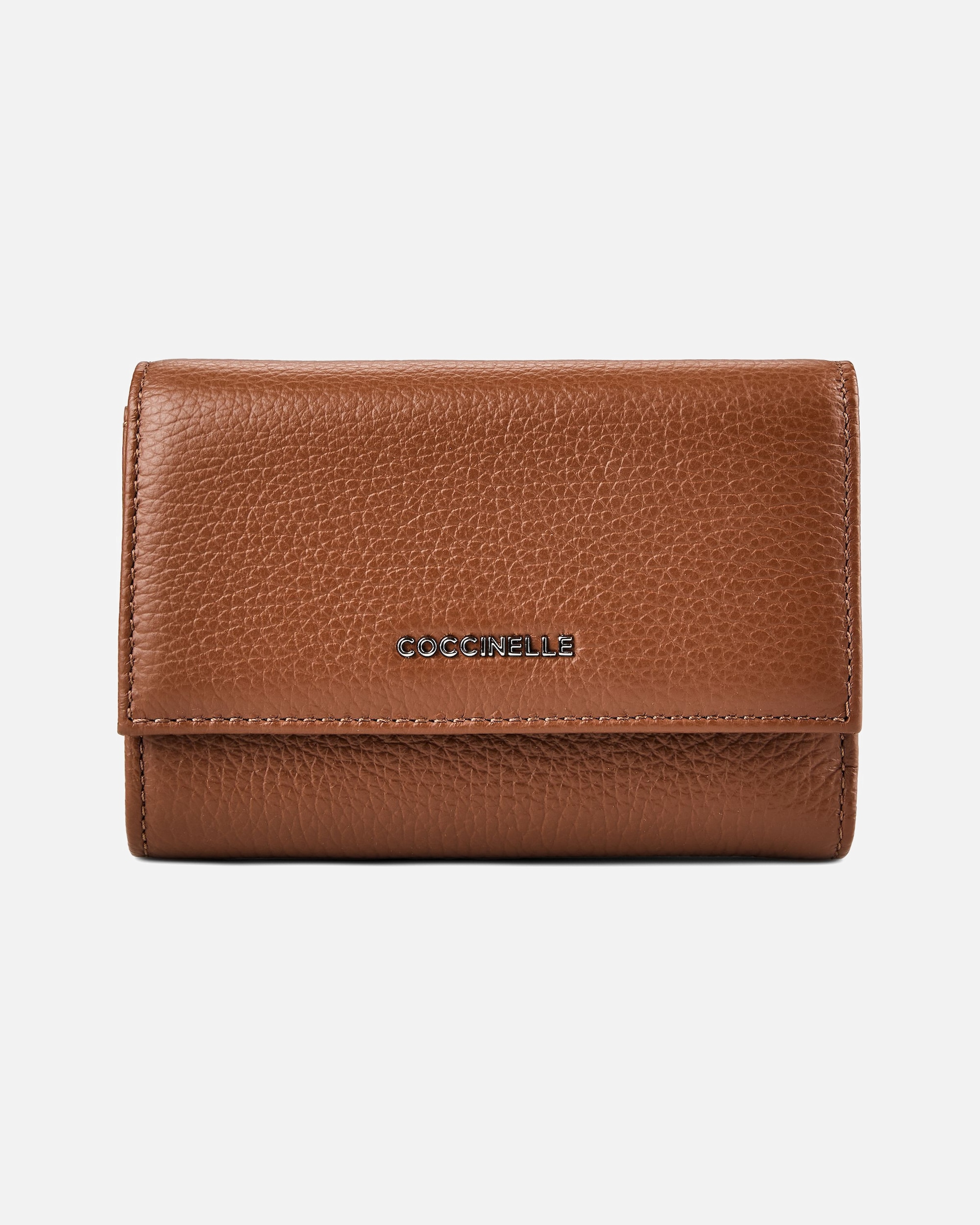 Portemonnaie für Weiblich Coccinelle Metallic Soft Damengeldbörse cognac