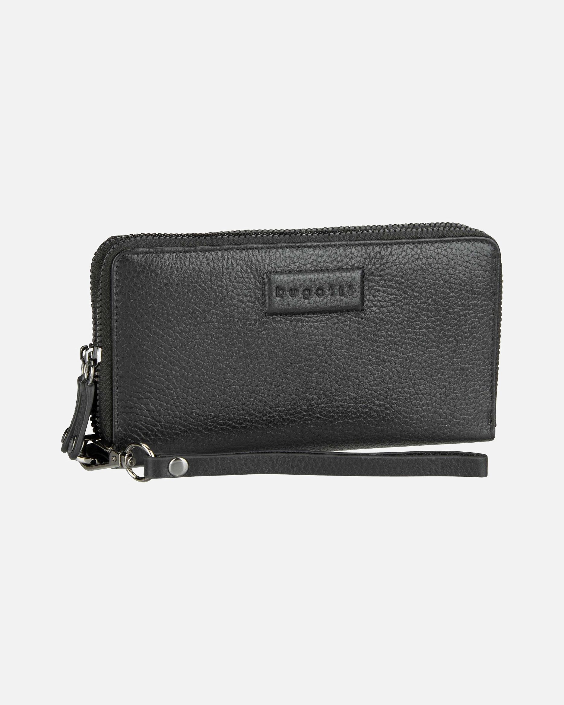 Portemonnaie für Weiblich Bugatti Geldbörse Elsa Ladies Double Zip Schwarz