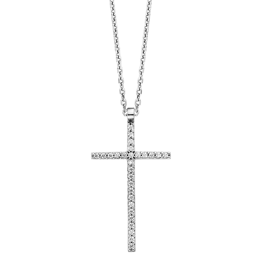 Julie Julsen Anhänger mit Kette 925/- Sterling Silber Zirkonia weiß 45cm Damen