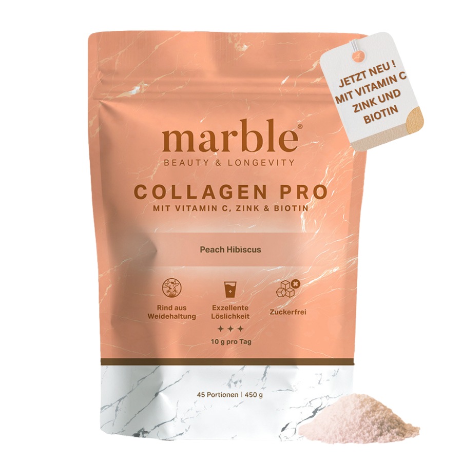 marble Collagen Pro – Peach Hibiscus mit Vitamin C, Zink & Biotin marble 450 g Braun