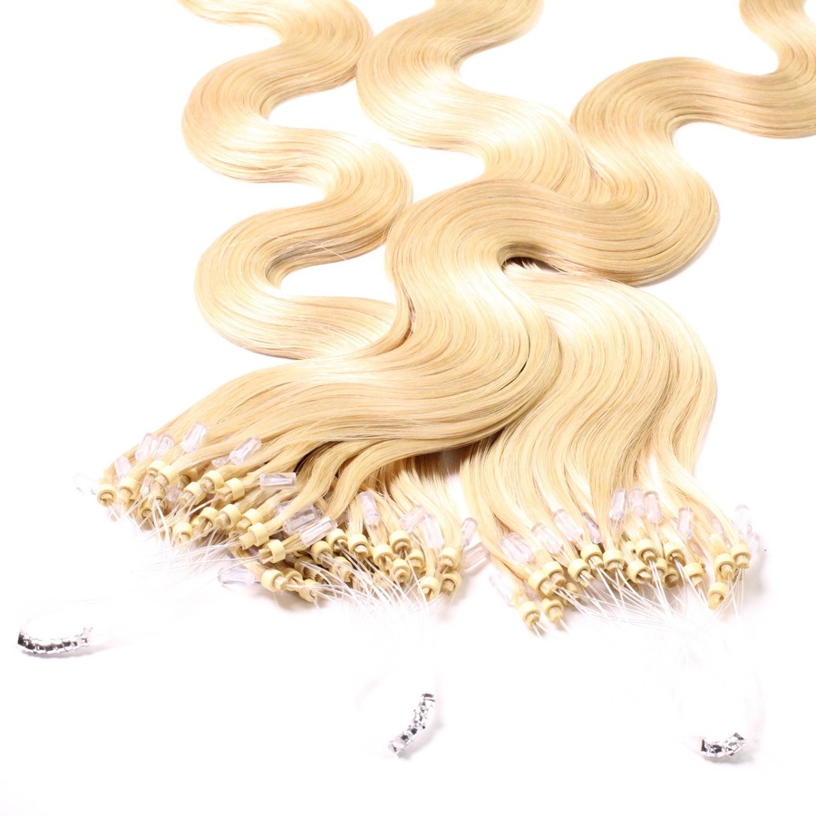hair2heart Microring Extensions Echthaar #9/0 Lichtblond 0.5g 40cm Nude Damen