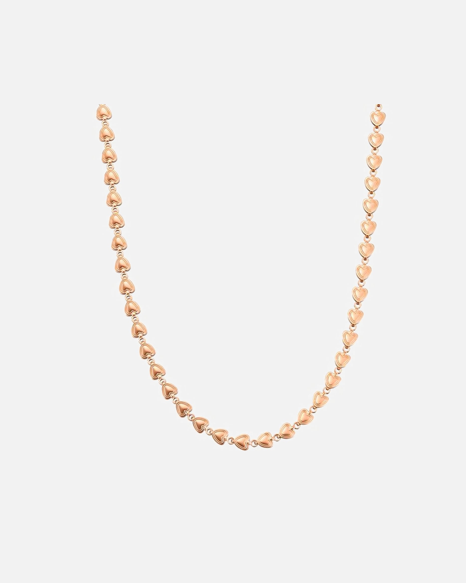 Halskette für Weiblich Hey Happiness Default Brand Line Herz Gliederkette Halskette – Edelstahl Schmuck – wasserfest Rosegold