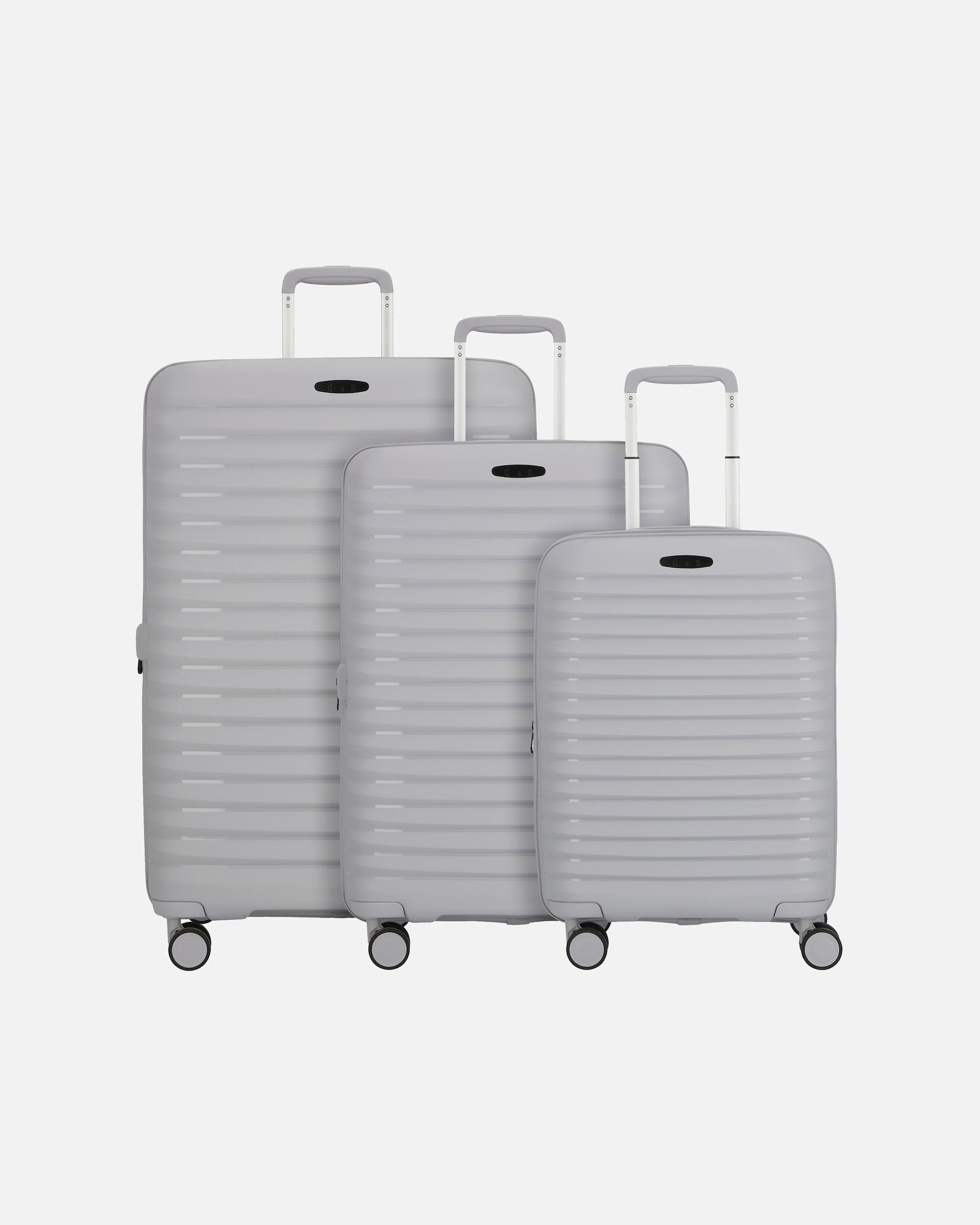 Koffer für Männlich d & n Travel Line 4500 4 Rollen Kofferset 3-teilig mit Dehnfalte grey
