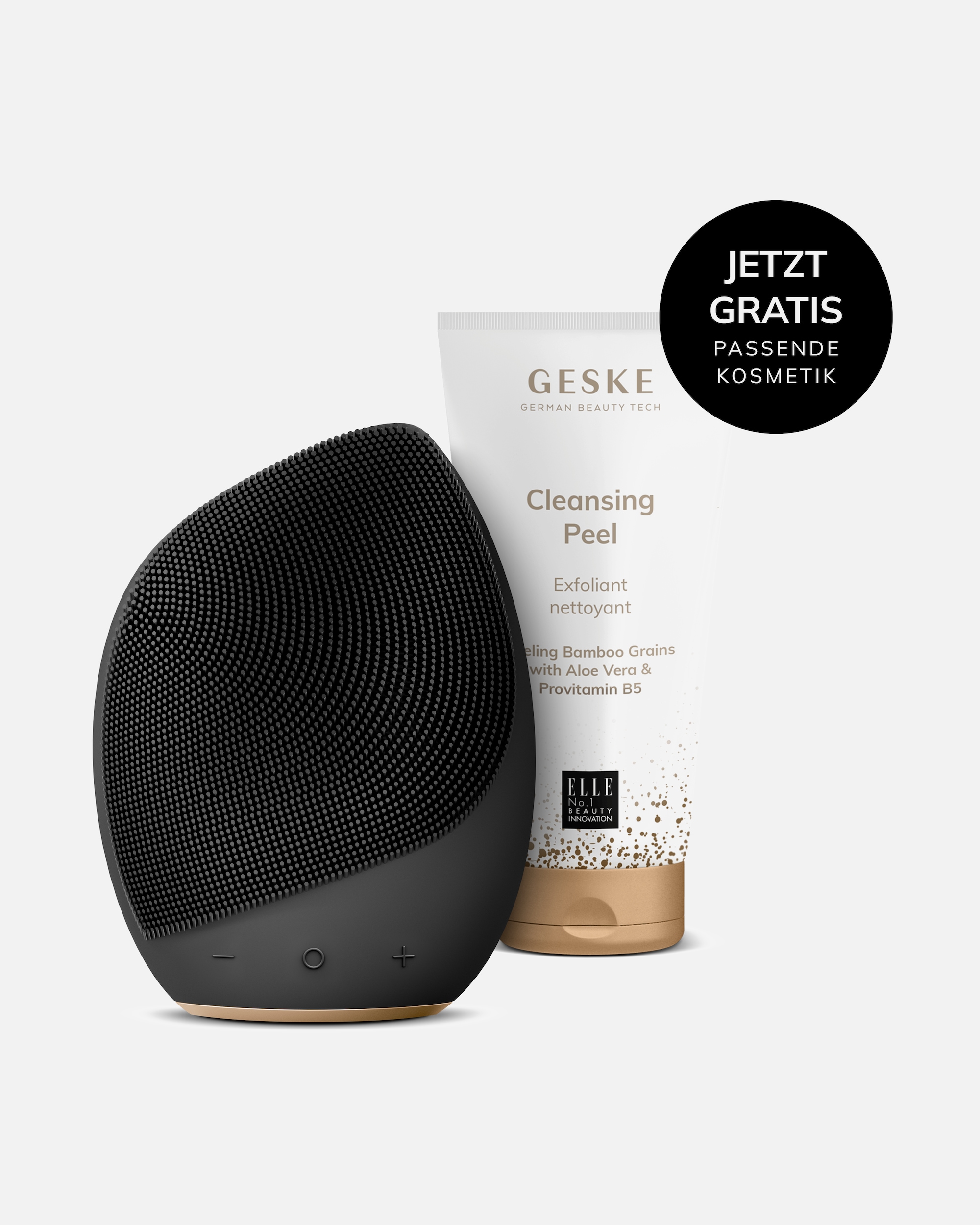 Gesichtspflegeset für Unisex Geske Sonic Facial Brush | 5 in 1 | Farbe: Gray + Gratis Kosmetik Gray