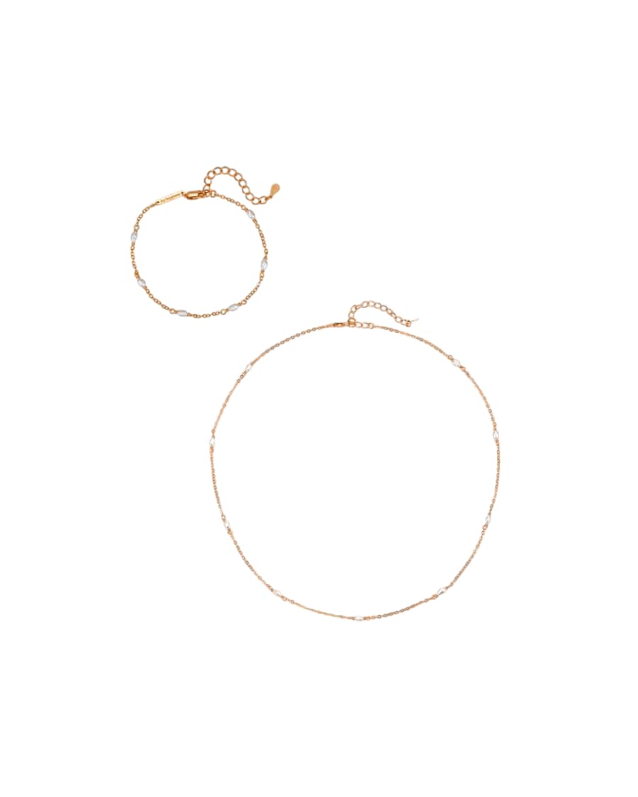 Hey Happiness Perlen Schmuckset Kette & Armband 925 Silber Rosegold Nude Damen