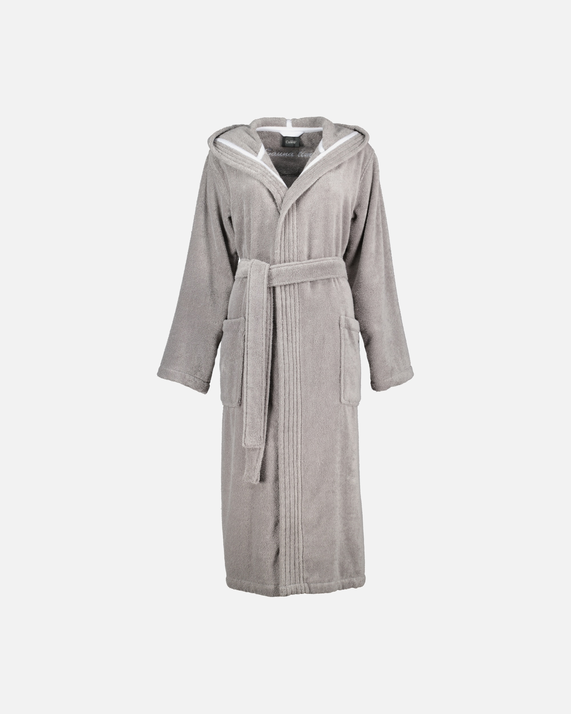 Bademantel für Weiblich Cawö Cawö Bademäntel Damen Kapuze Sauna Time 832 stein - 70 XS