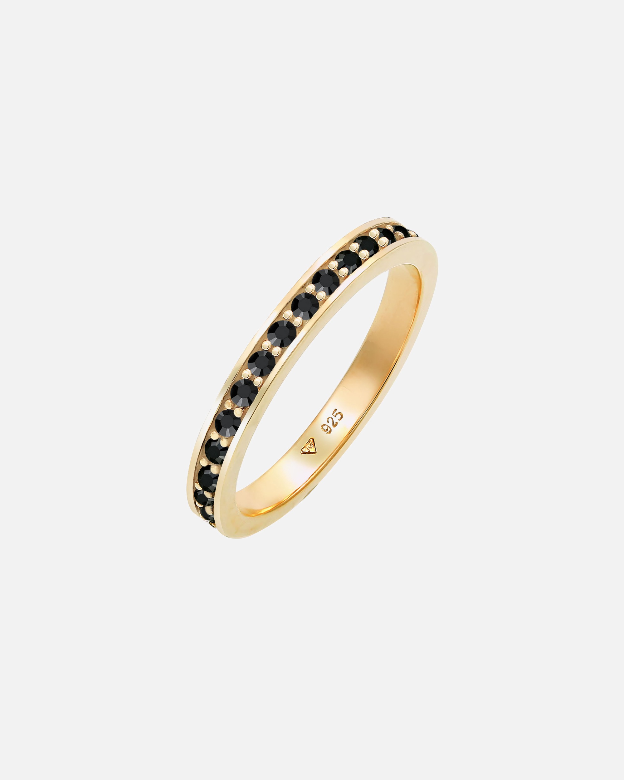 Ring für Weiblich Elli Bandring Memoire Glas Kristalle 925 Silber vergoldet 50