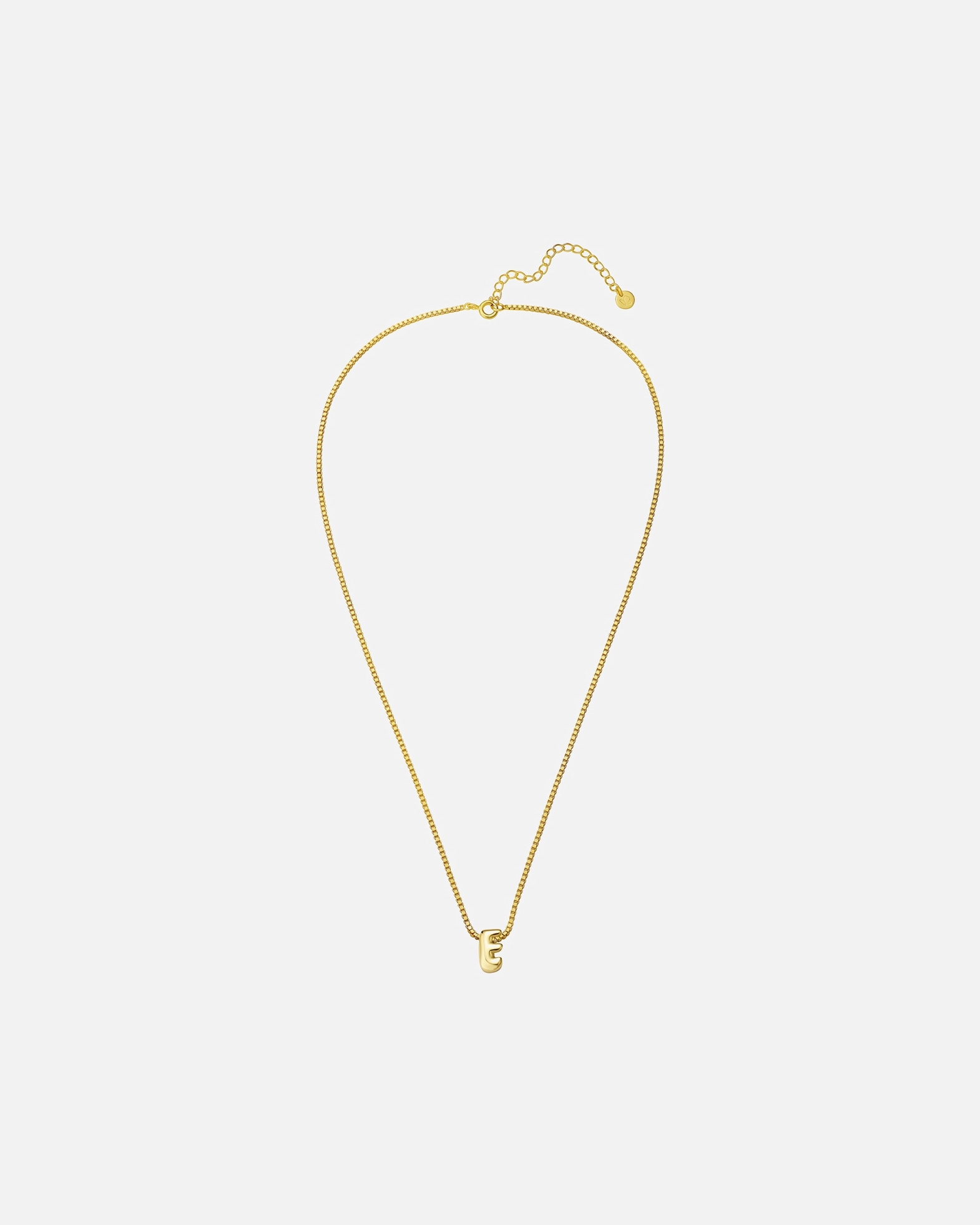 Halskette für Weiblich Glanzstücke München Halskette Buchstabe E aus Sterling Silber in gelbgold 40,0 cm Basiskette + 5,0 cm Verlängerung