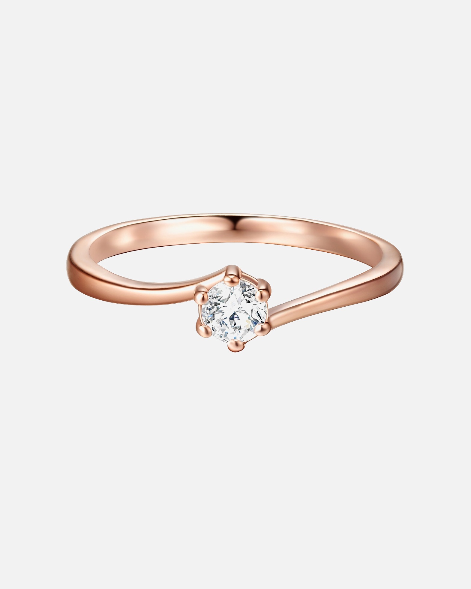 Ring für Weiblich Trilani Ring aus Sterling Silber in roségold mit Zirkonia 47