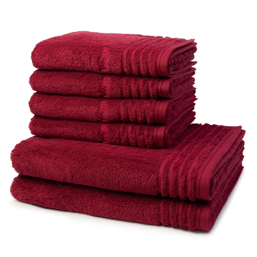 Vossen Vienna Supersoft 6-teilig Handtuch-Set Rubin Dunkelrot