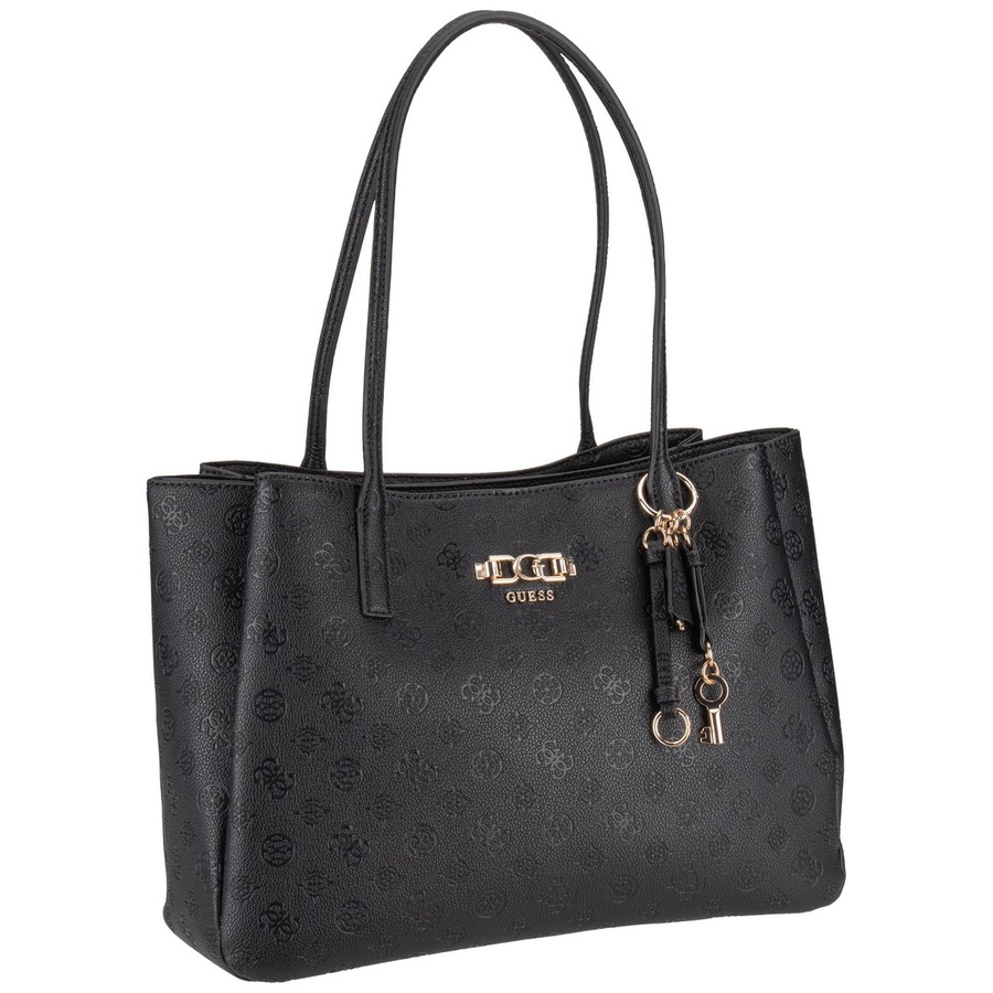 Guess Shopper Anise Multi Comp Tote Black Logo Schwarz Damen