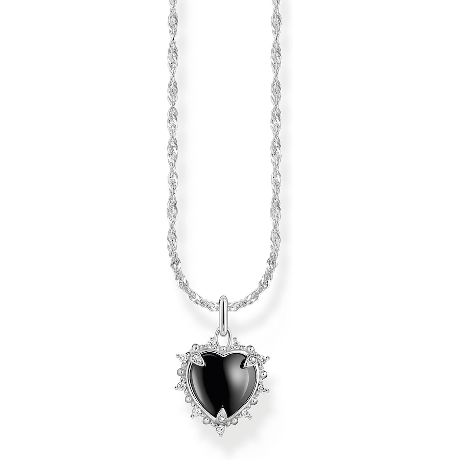 Thomas Sabo Kette 925er Silber schwarz, silber Damen