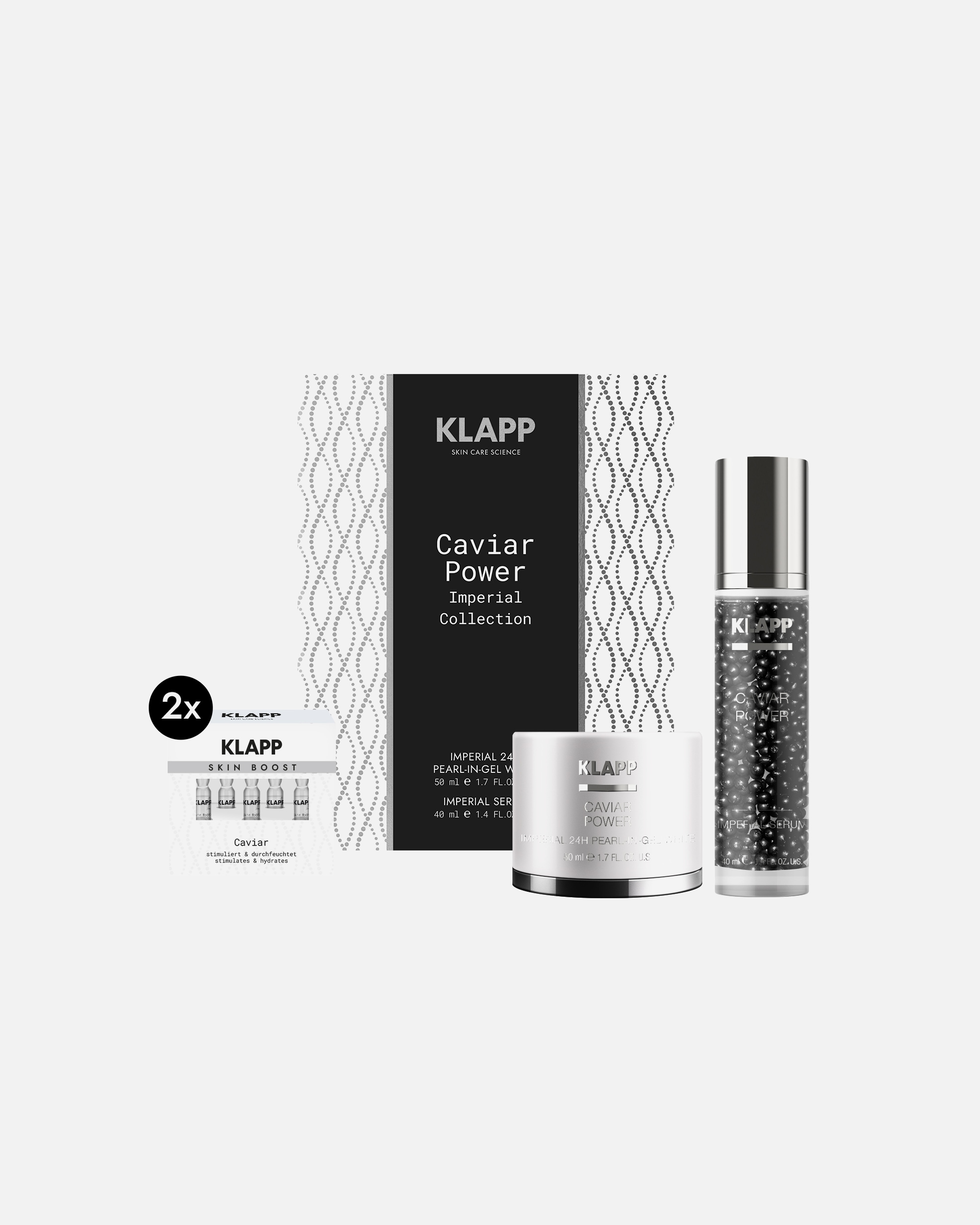 Gesichtspflegeset für Unisex Klapp Caviar Power Imperial Collection 40 ml + 50 ml+ 10 x 2 ml