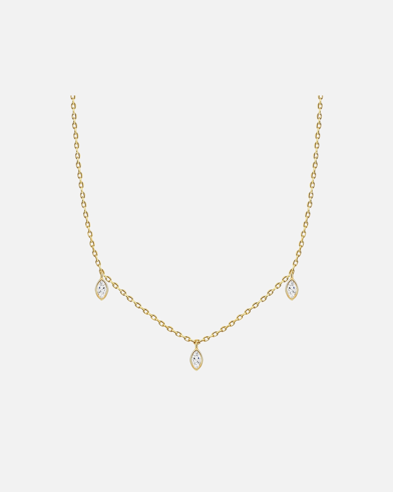 Halskette für Weiblich Glanzstücke München Halskette Sterling Silber Zirkonia in Gelbgold 35,0 cm Basiskette + 5,0 cm Verlängerung