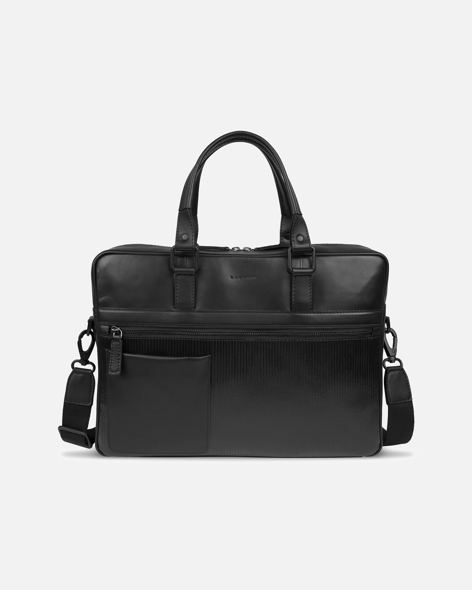 Laptoptasche für Männlich Bugatti Joel Aktentasche Leder 37 cm Laptopfach schwarz