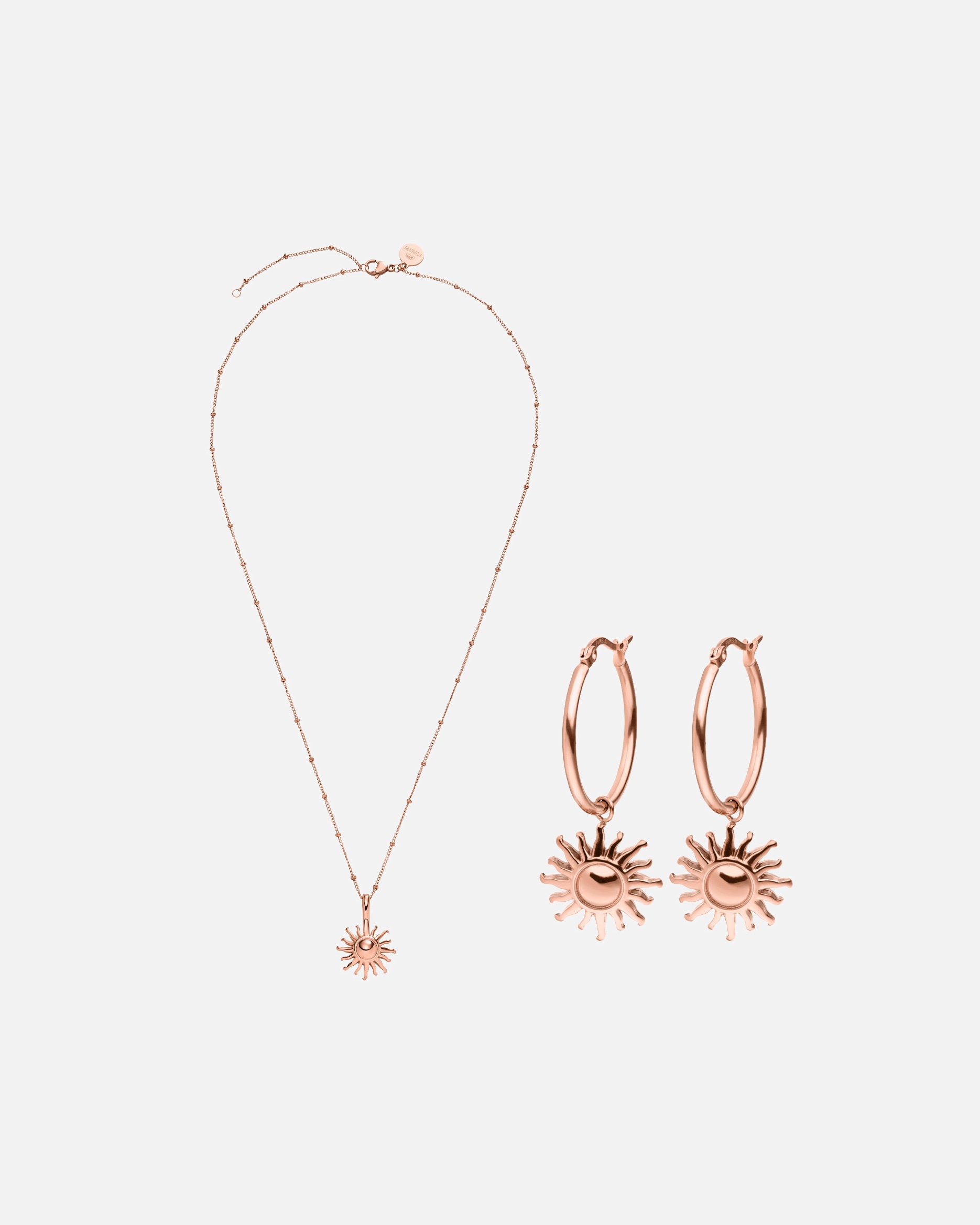 Schmuckset für Unisex Purelei Inner Sun Halsketten-Set 100% Edelstahl Rosegold