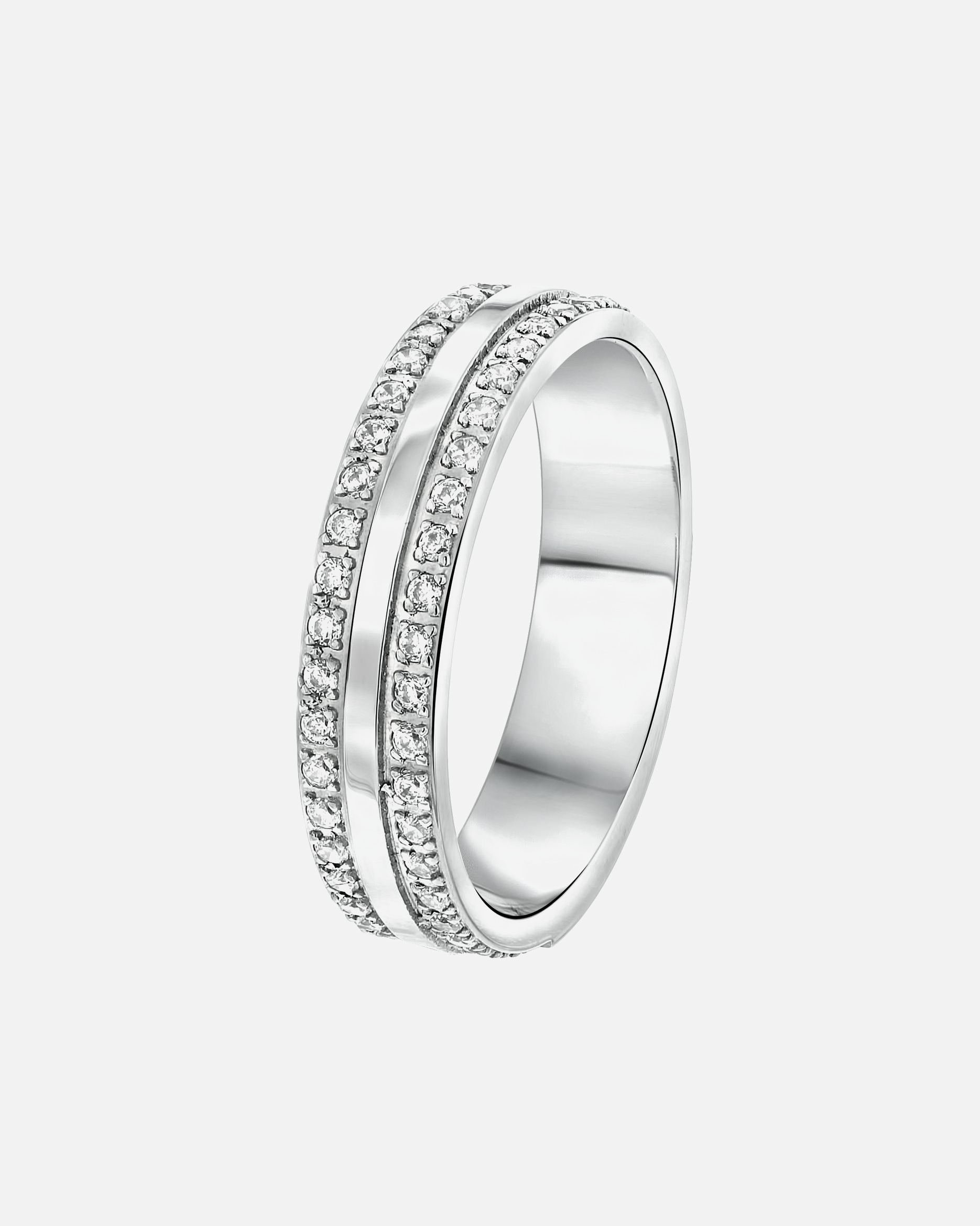 Ring für Männlich Lucardi Ringe 'Chicago' Stahl - silbern 53mm