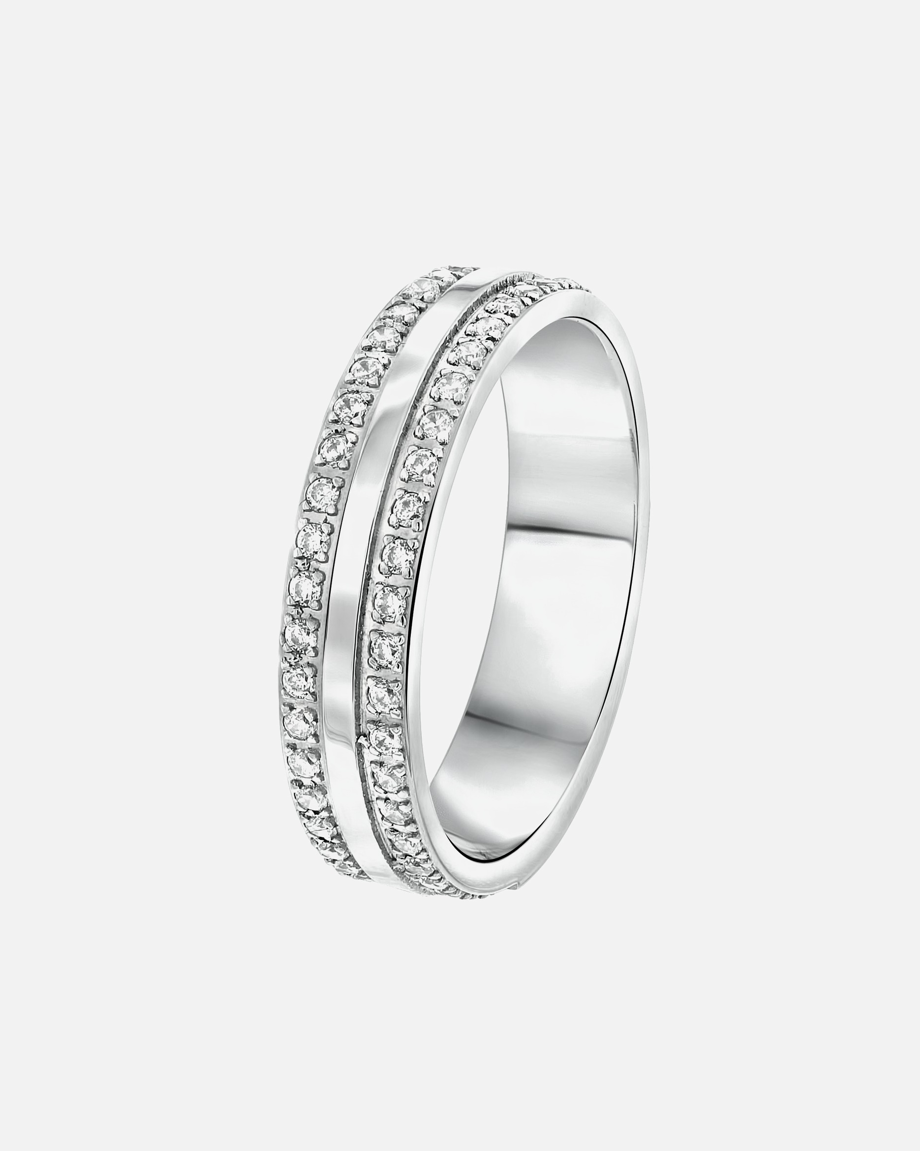 Ring für Weiblich Lucardi Ringe 'Chicago' Stahl - silbern 49mm