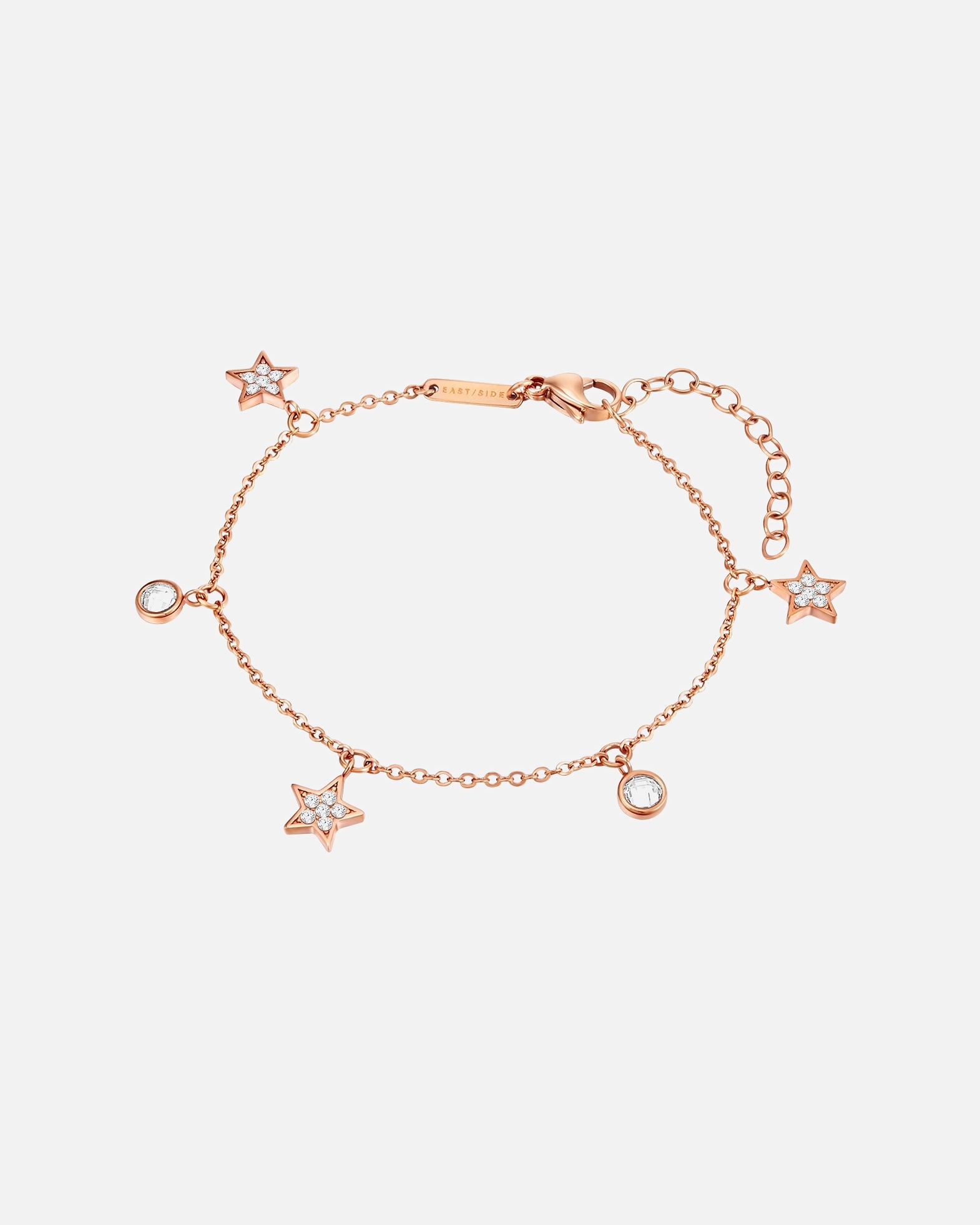 Armband für Weiblich Eastside Armband Stern Edelstahl Preciosa in Roségold 17,0 cm Basislänge + 4,0 cm Verlängerung