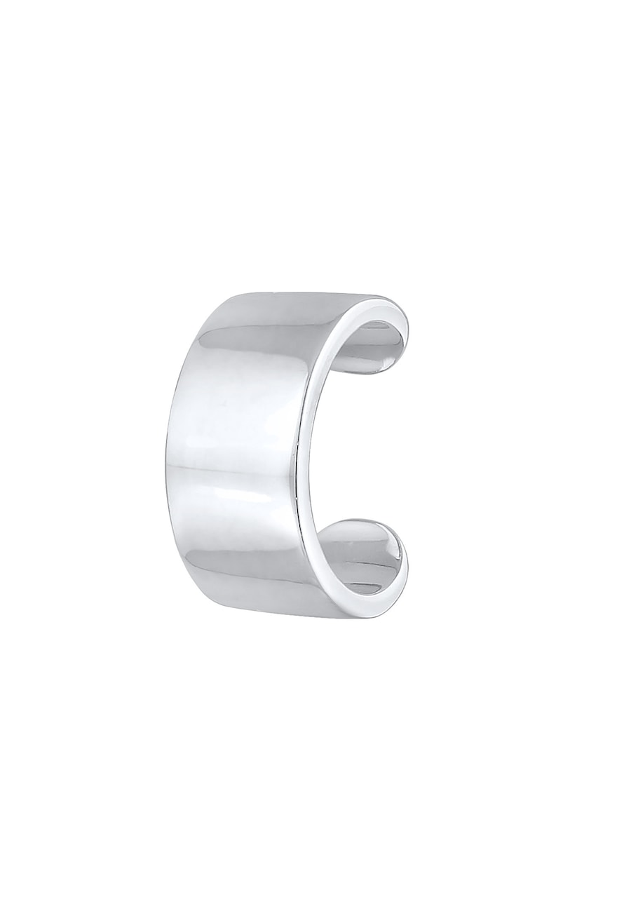 KUZZOI Herren Single Earcuff Basic Glanz 925 Silber silberfarben