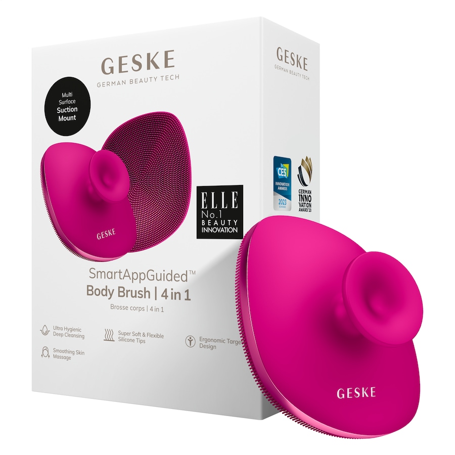 GESKE Body Brush | 4 in 1 Design mit Metallring Reinigungsbürste Magenta