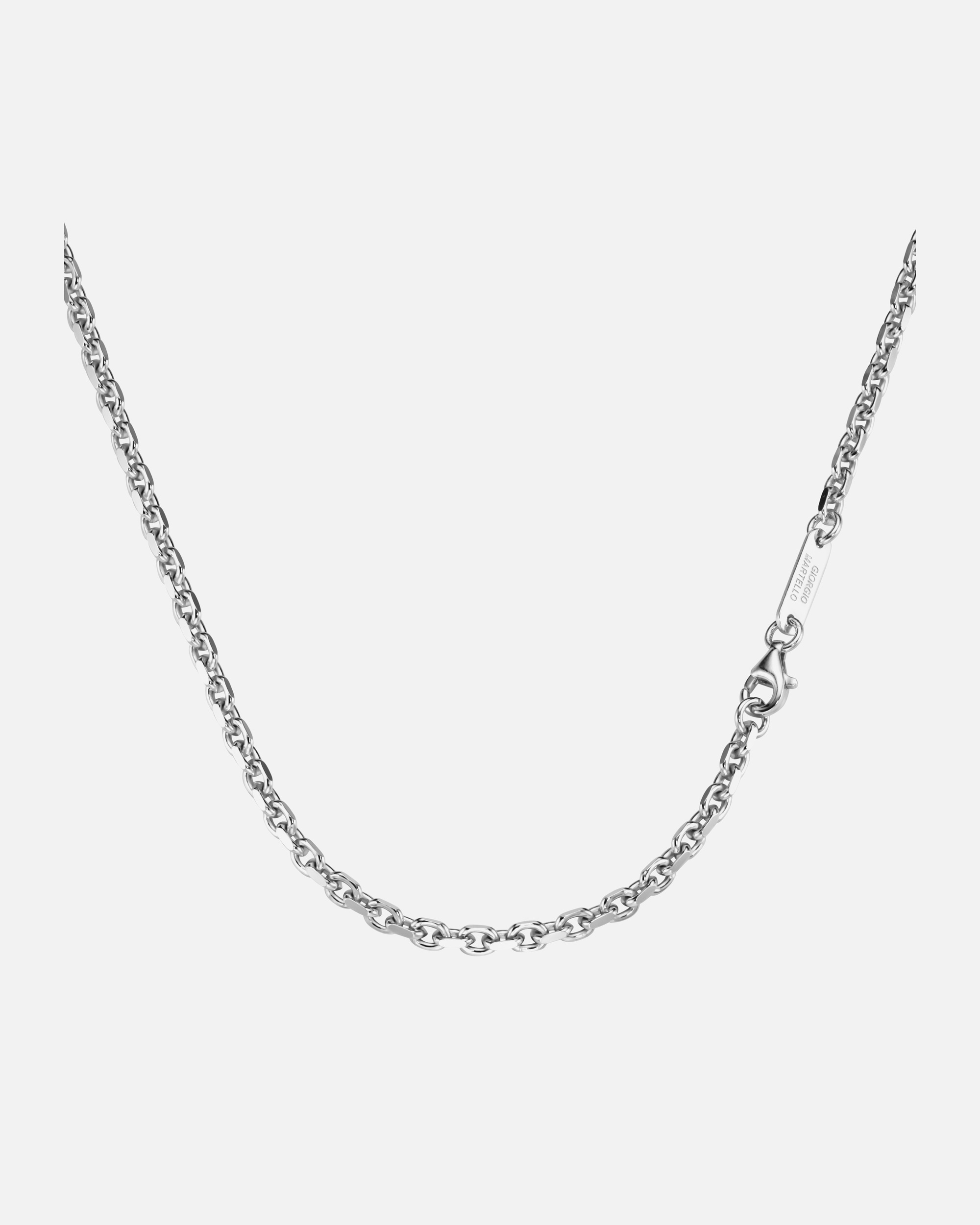 Halskette für Unisex Giorgio Martello Milano Kette Ankerkette, diamantiert, massiv, Silber 925 50 cm