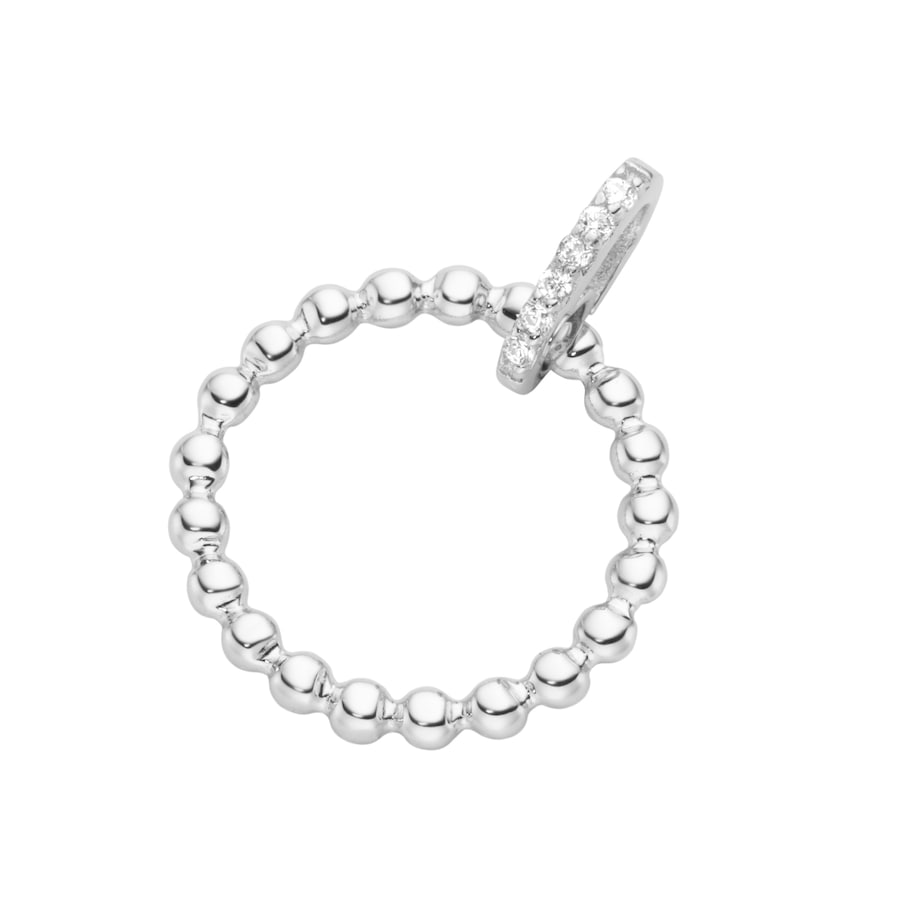 Giorgio Martello Milano Charm Anhänger Kreis in Kugeloptik, Silber 925 Onesize Weiss Damen