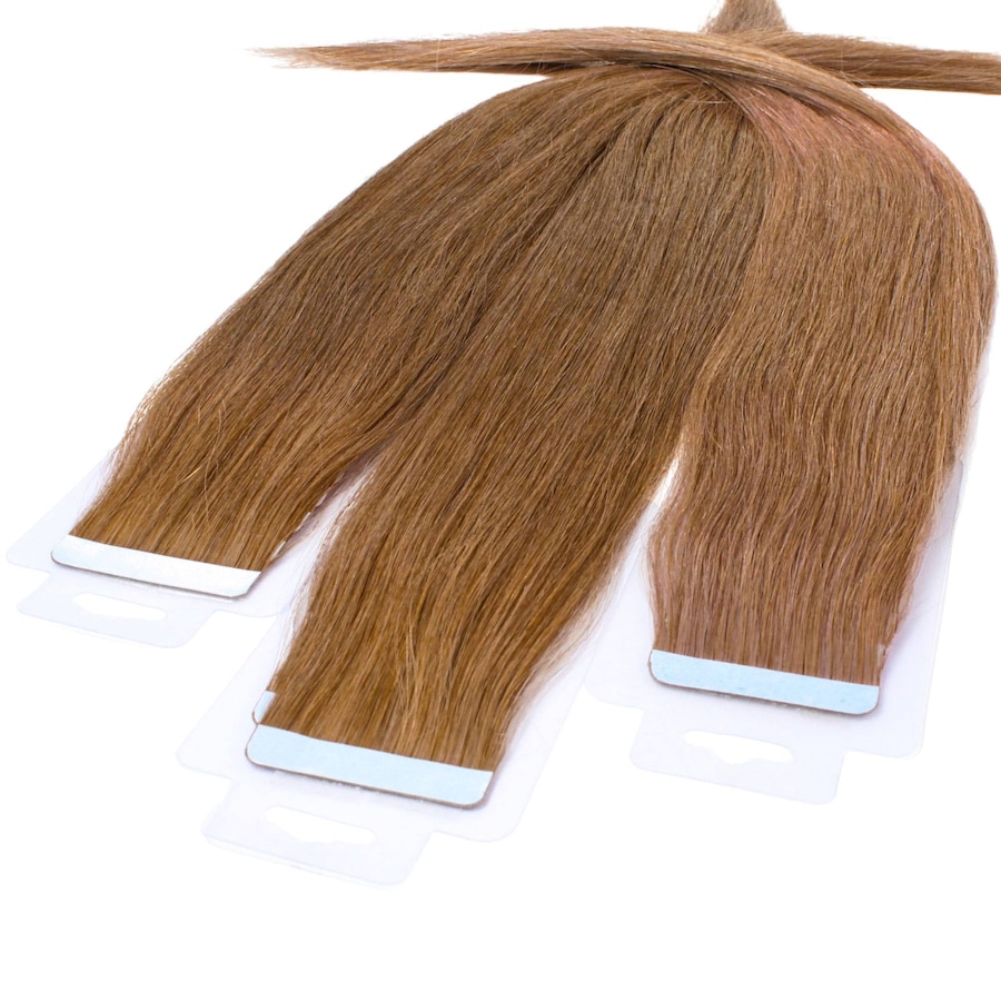 hair2heart Tape Extensions Echthaar #8/1 Hellblond Asch 40cm Braun Damen