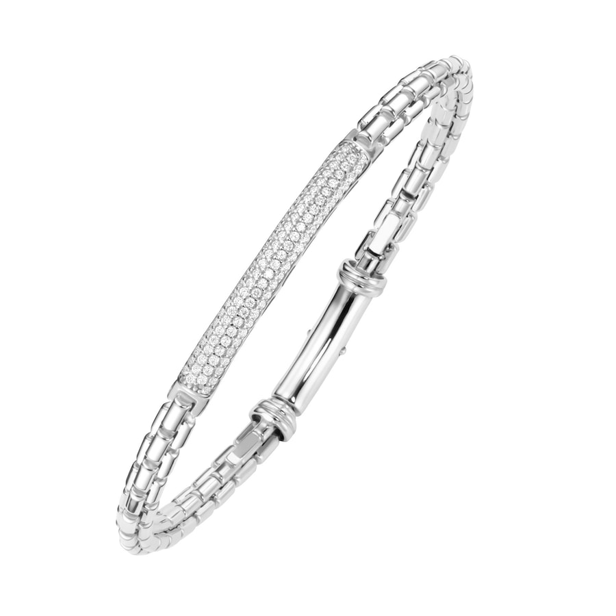 Giorgio Martello Milano Armspange in Kettenoptik, mit weißen Zirkonia, Silber 925