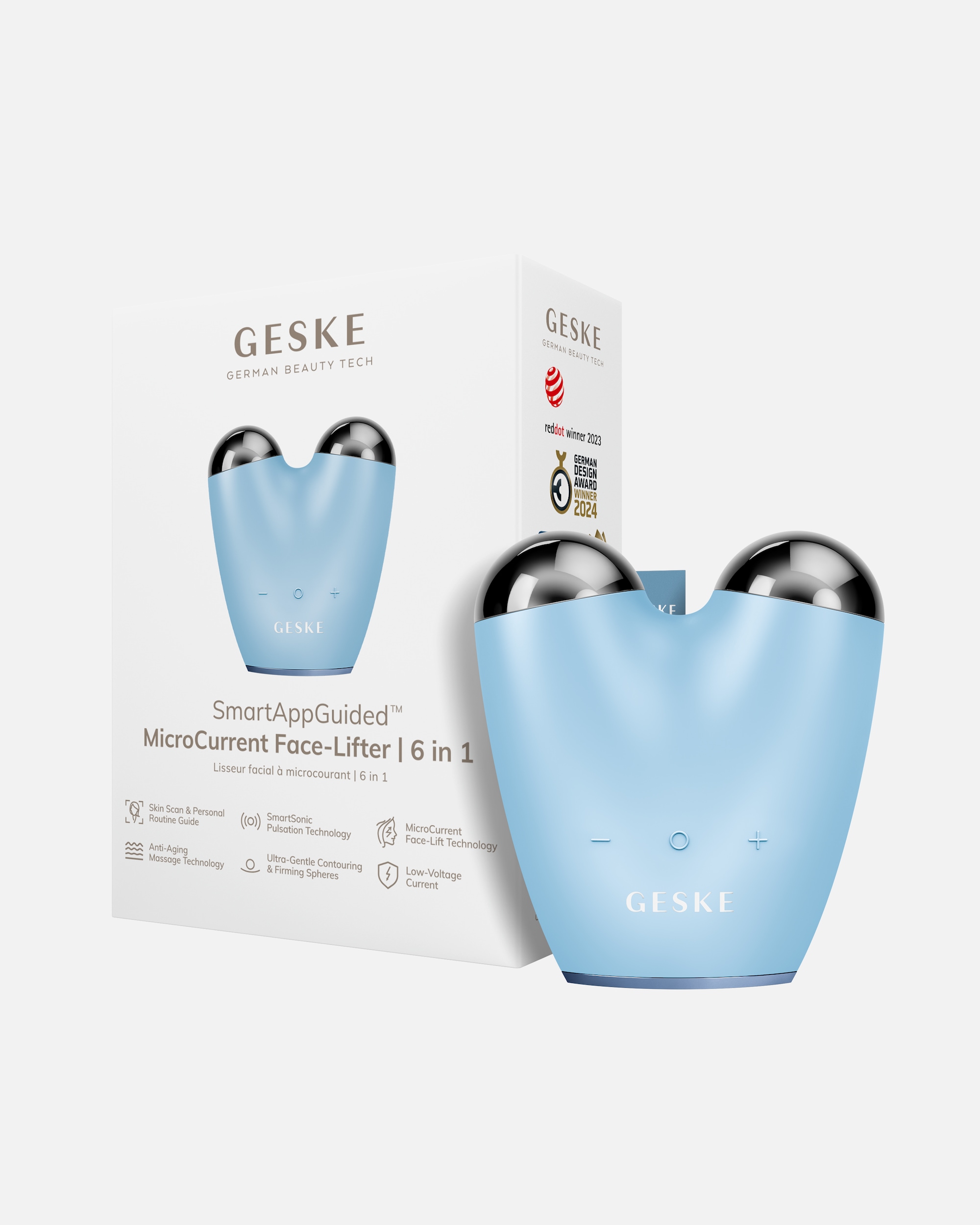 Gesichtsdampfbad für Unisex GESKE SmartAppGuided™ MicroCurrent Face-Lifter | 6 in 1 Aquamarine