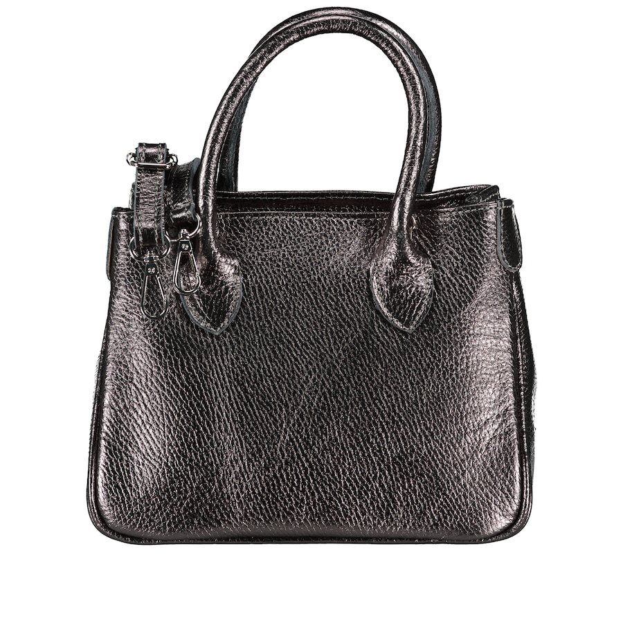 Hausfelder Manufaktur Handtasche Metallic Anthra Damen