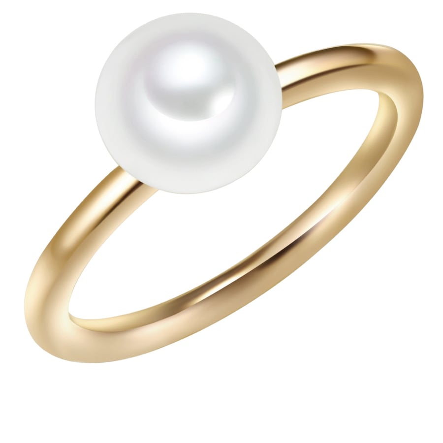 Valero Pearls Ring aus Sterling Silber in gelbgold mit Süßwasser-Zuchtperle 64 Damen