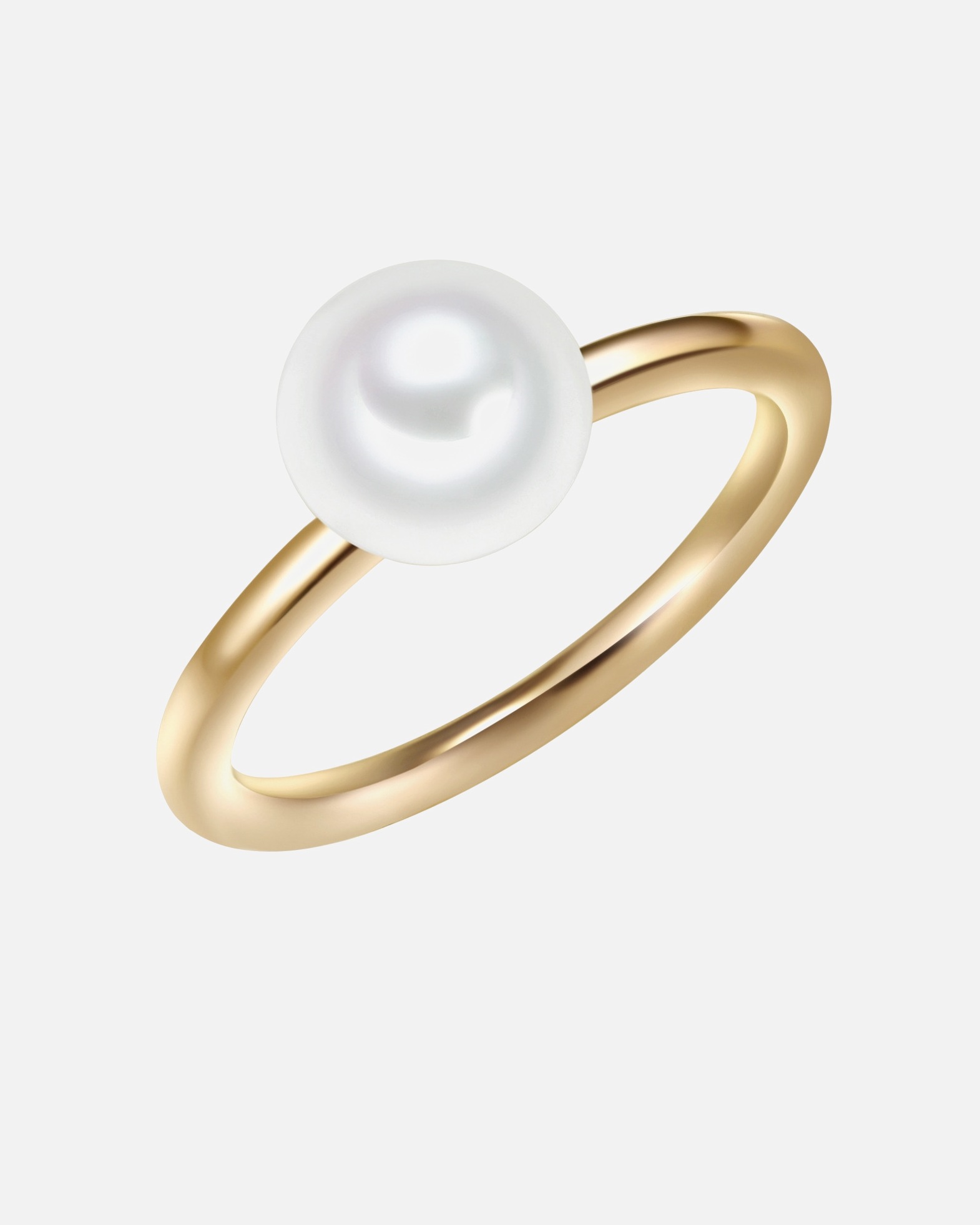 Ring für Weiblich Valero Pearls Ring Sterling Silber gelbgold Süßwasser-Zuchtperle weiß 54