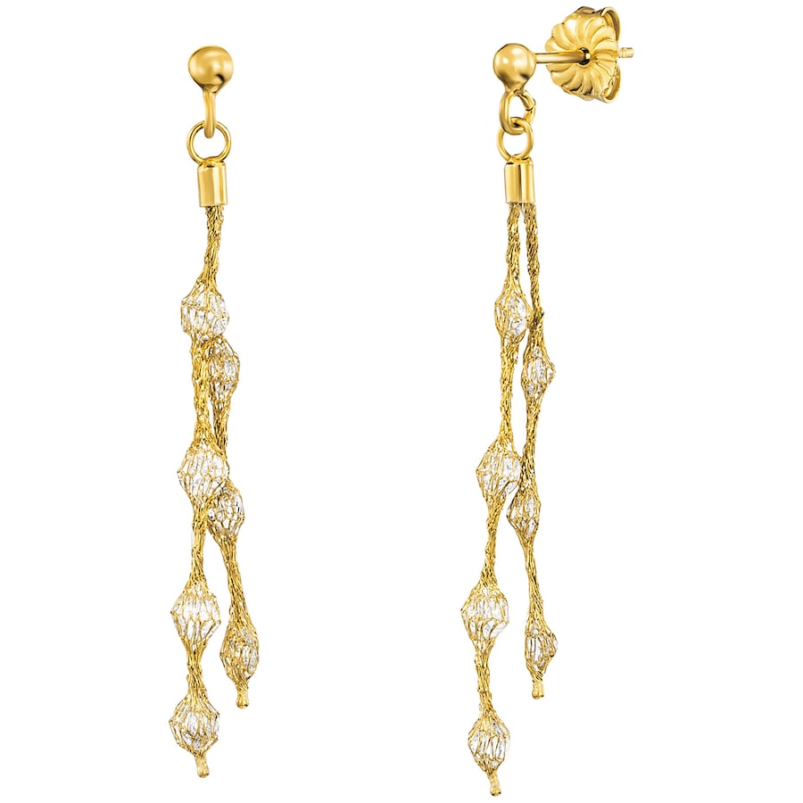 Julie Julsen Ohrhänger 925/- Sterling Silber Zirkonia weiß 5cm Damen