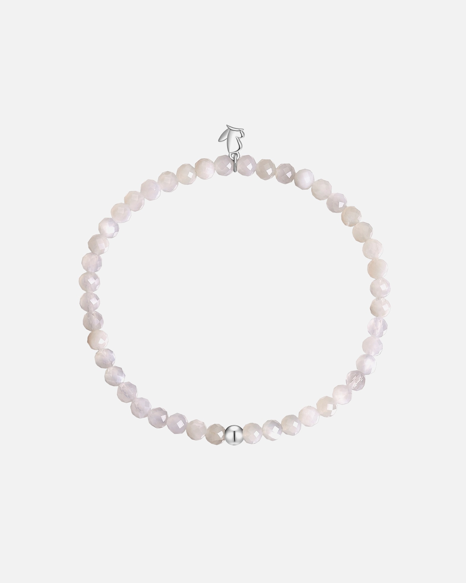 Armband für Weiblich Glanzstücke München Edelsteinarmband aus Edelstahl in Silber mit Mondstein 17,0 cm