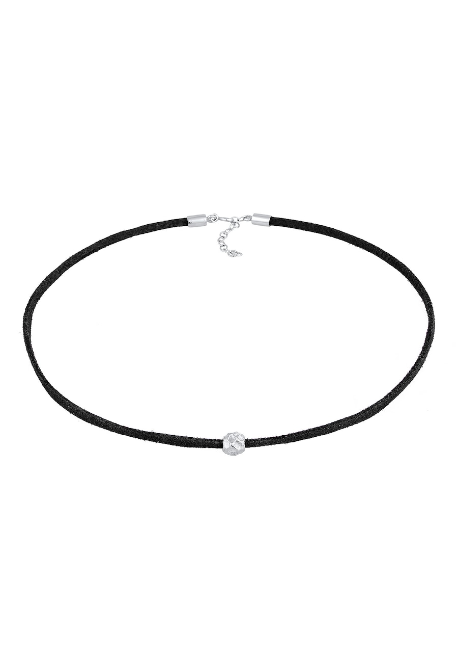 Elli Choker Velour Leder Bead Trend 925 Silber silberfarben Damen