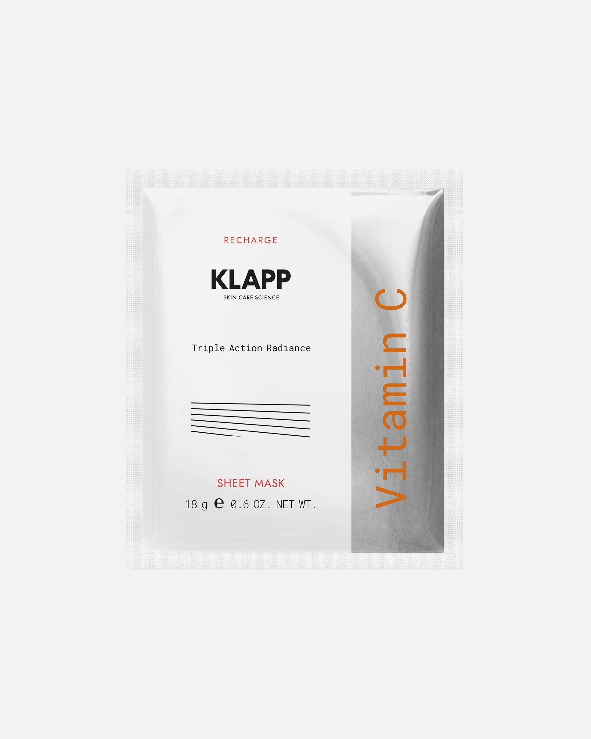 Gesichtspflege für alle Hauttypen 1 Stunde für Unisex Klapp Vitamin C Triple Action Radiance Sheet Mask 1 Stück