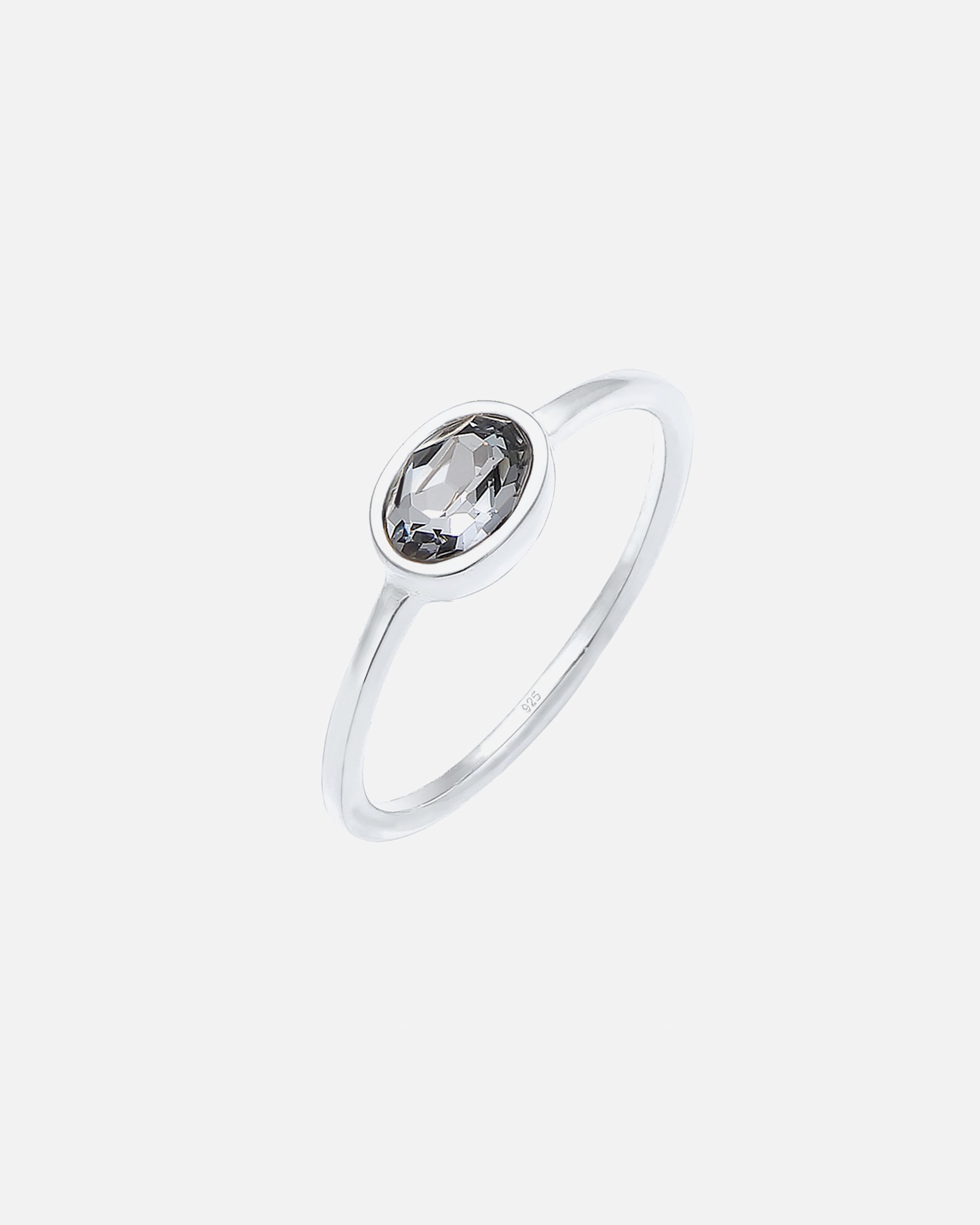 Ring für Weiblich Elli Bandring Geo Form Kristall 925 Silber 58