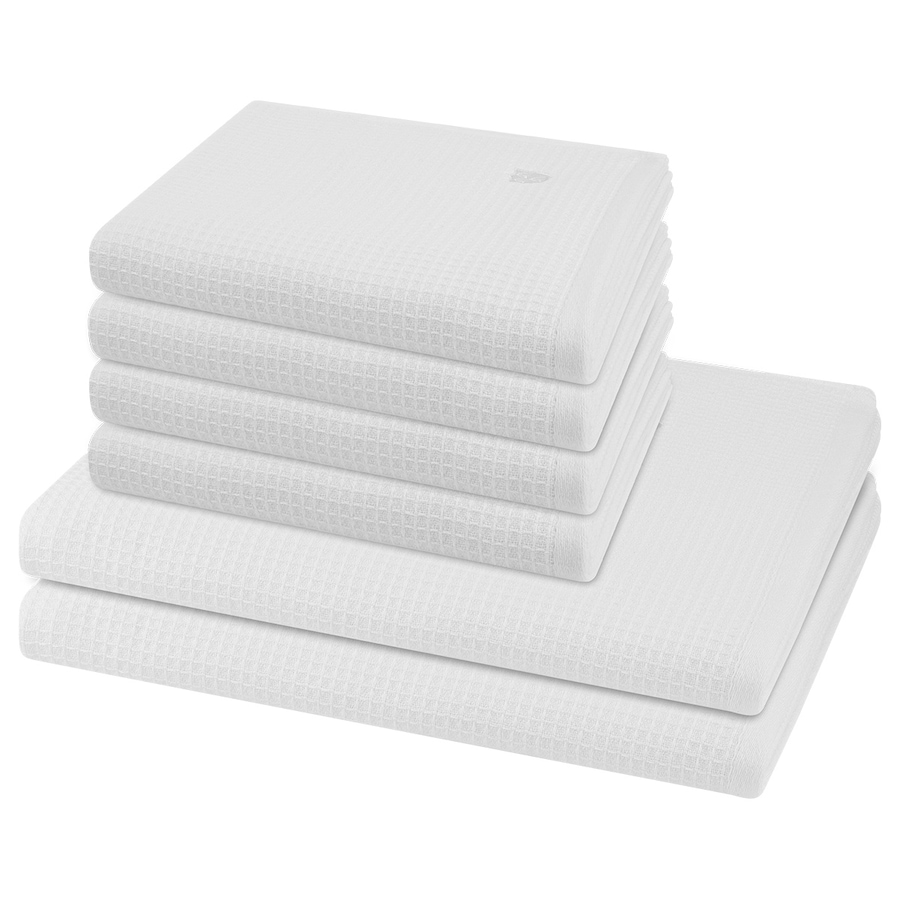 ROSS Handtuch-Set Pique (6-teilig) Ecru Weiss