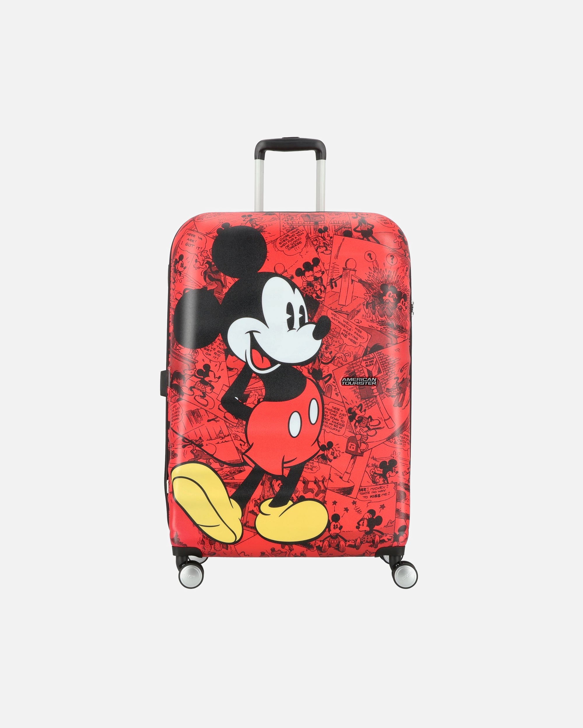 Trolley für Männlich American Tourister Wavebreaker Disney 4 Rollen Trolley 77 cm mickey comics red