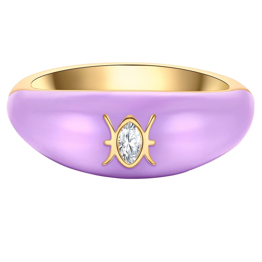 Glanzstücke München Ring Sternzeichen Fische aus Sterling Silber in Gelbgold mit Zirkonia 48 Damen