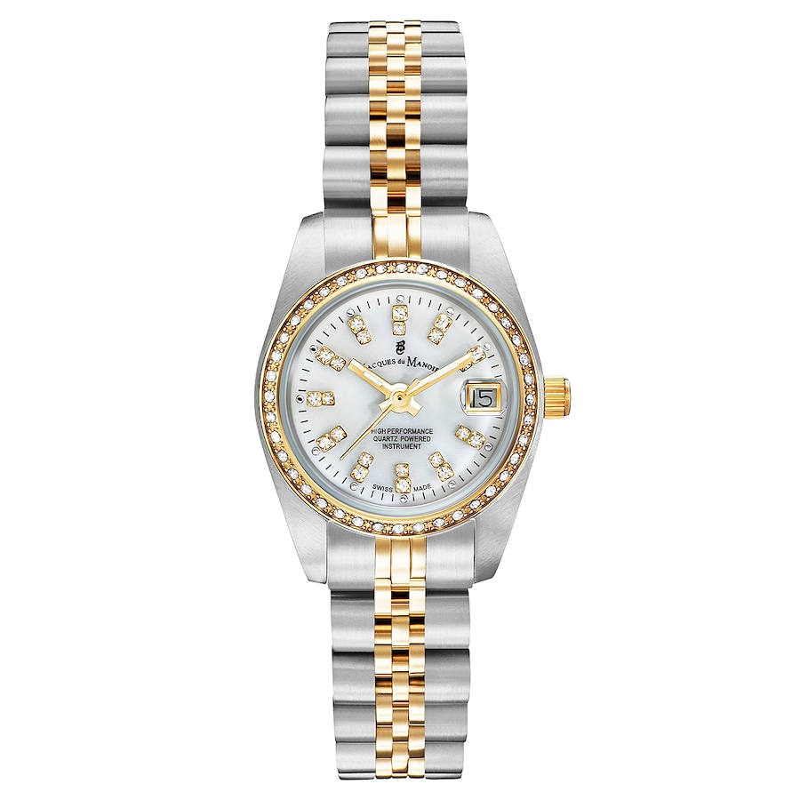 Jacques du Manoir Damenuhr Inspiration White MOP - edelstahl Silber, Gold Damen