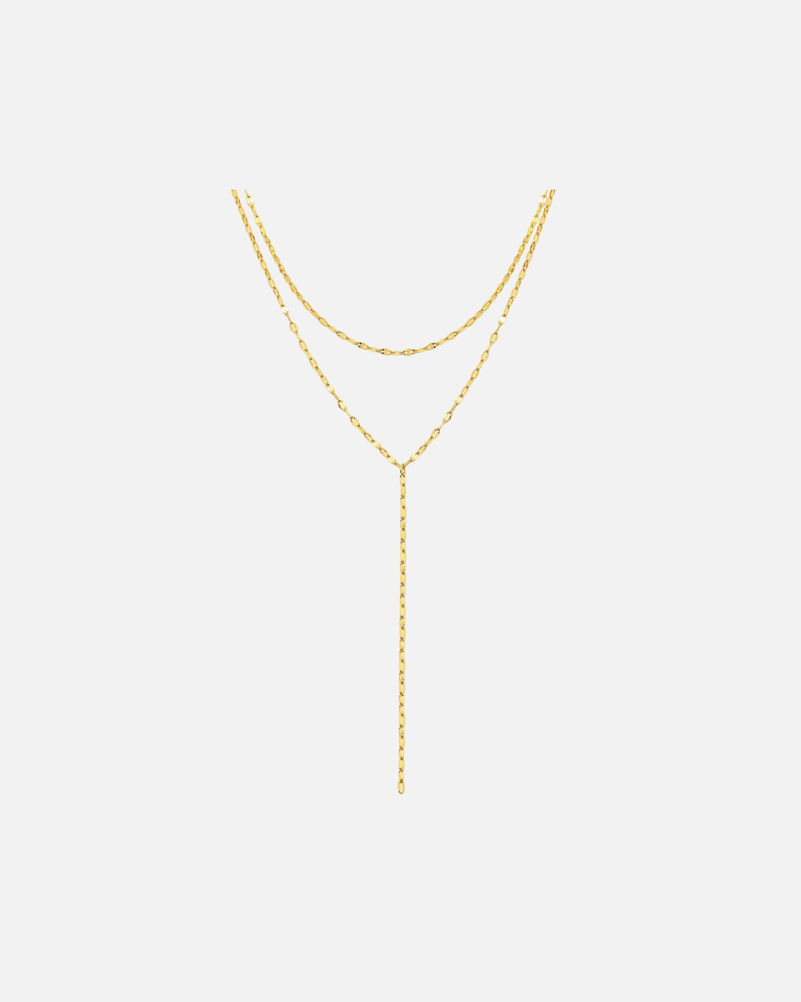 Halskette für Weiblich Hey Happiness Default Brand Line Zweireihige Rolo-Kette Edelstahl Gold